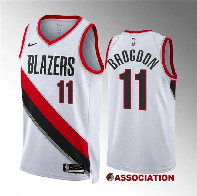 Mens Portland Trail Blazers #11 Malcolm Brogdon White Association Edition Stitched Jersey Dzhi->portland trailblazers->NBA Jersey